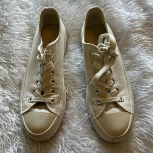 Sincerely Jules cream canvas sneakers with white accents